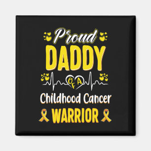 proud Daddy Childhood cancer warrior awareness rib Magnet