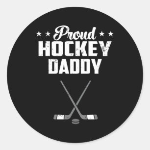 Proud Daddy Hockey Hockey Fathers Day Classic Round Sticker