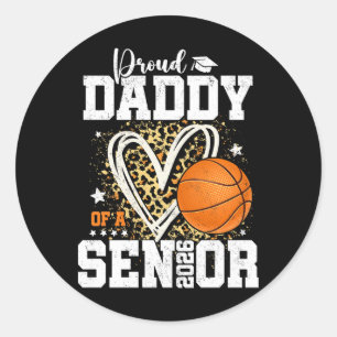 Proud Daddy Of A 2026 Senior Graduate Sketll Leopa Classic Round Sticker