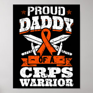 Proud Daddy Of A CRPS Warrior RSD Awareness Ribbon Poster