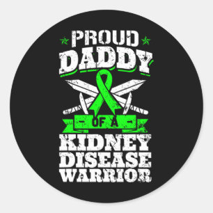 Proud Daddy Of A Kidney Disease Warrior Ckd Awaren Classic Round Sticker