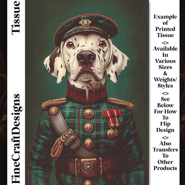 Proud Dalmatian Dog Military Uniform CH5 Decoupage Tissue Paper (Creator Uploaded)
