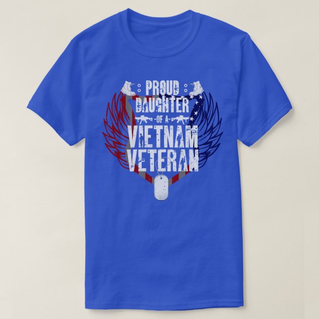 Proud Daughter Fathers Day Vietnam Veteran T-Shirt (Design Front)