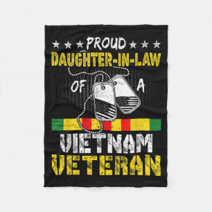 Proud Daughter In Law Of A Vietnam Veteran Fathers Fleece Blanket