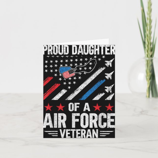 Proud Daughter Of A Air Force Veteran Daughter Vet Card (Front)