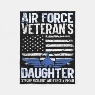 Proud Daughter Of A Air Force Veteran Daughter Vet Fleece Blanket