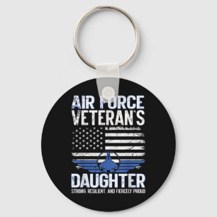 Proud Daughter Of A Air Force Veteran Daughter Vet Key Ring