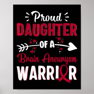 Proud Daughter Of A Brain Aneurysm Warrior Burgund Poster