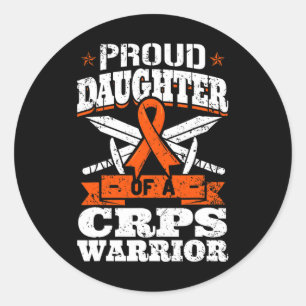 Proud Daughter Of A Crps Warrior Rsd Awareness Rib Classic Round Sticker