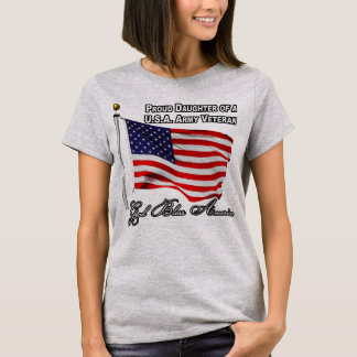 Proud Daughter Of A US Army Veteran With USA Flag T-Shirt