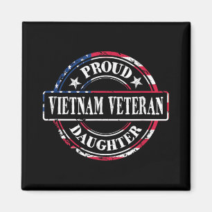 Proud Daughter Of A Vietnam Veteran - American Fla Magnet