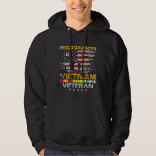 Proud Daughter of A Vietnam Veteran Flag Vietnam W Hoodie