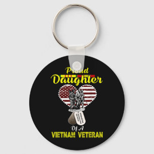 Proud Daughter Of A Vietnam Veteran T Shirt _ Vete Key Ring