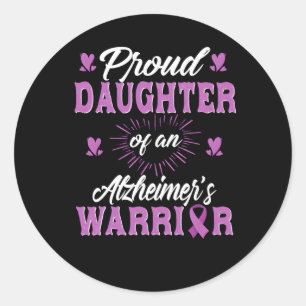 Proud Daughter Of An Alzheimer'S Warrior Awareness Classic Round Sticker