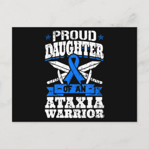 Proud Daughter Of An Ataxia Warrior Blue Awareness Postcard