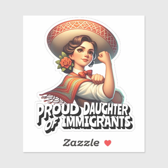 Proud Daughter of Immigrants Retro Pink (Sheet)