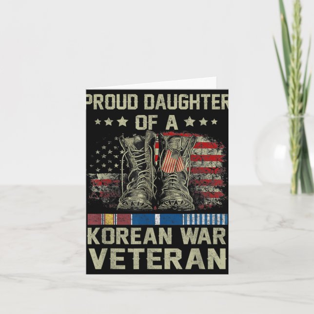 Proud Daughter Of Korean War Veteran Us Family Mat Card (Front)
