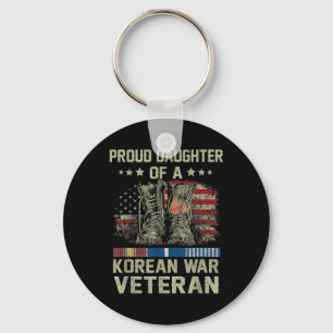 Proud Daughter Of Korean War Veteran Us Family Mat Key Ring