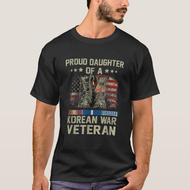 Proud Daughter Of Korean War Veteran US Family Mat T-Shirt (Front)