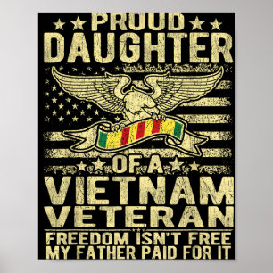 Proud Daughter Of Vietnam Veteran Us Flag Military Poster