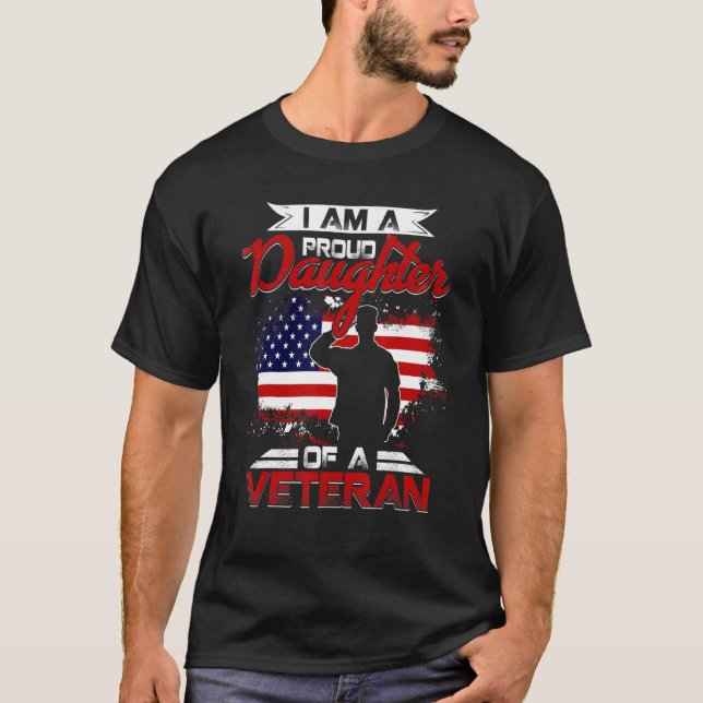 Proud Daughter Veteran Nothing Scares Patriotic Ve T-Shirt (Front)