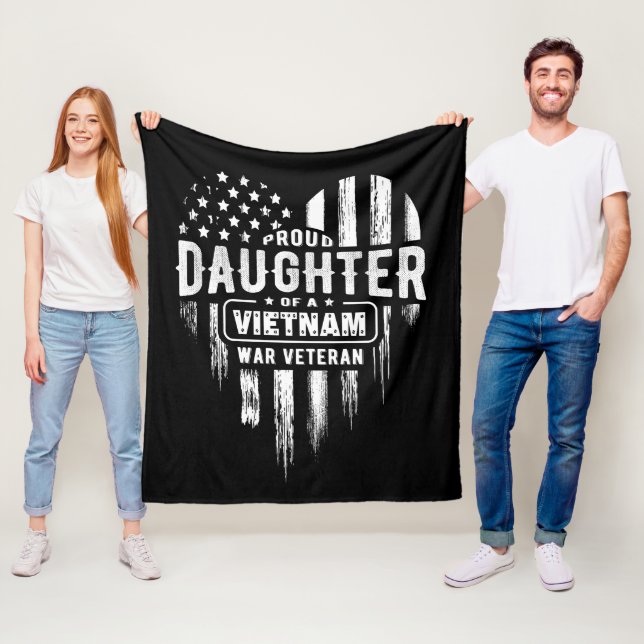Proud Daughter Vietnam Vet Dad Fleece Blanket (In Situ)