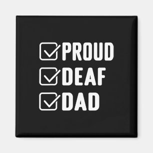 Proud Deaf Dad Asl Hand Gesture Deaf Awareness Magnet