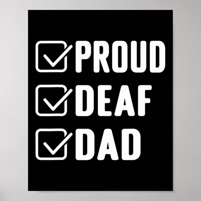 Proud deaf dad ASL Hand gesture deaf awareness  Poster (Front)