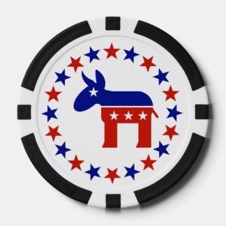 Proud Democrat Circle Stars Poker Chips