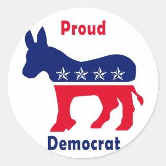Proud Democrat Classic Round Sticker