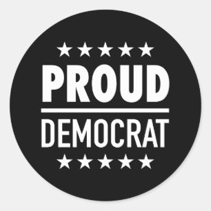 Proud Democrat Classic Round Sticker