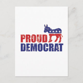 Proud Democrat Donkey Distressed Tan Postcard
