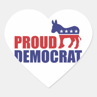 Proud Democrat Donkey Heart Sticker