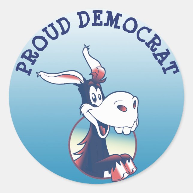 Proud Democrat Political Party Donkey Classic Round Sticker (Front)