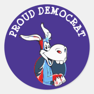 Proud Democrat Political Party Donkey Patriotic Classic Round Sticker