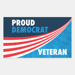 Proud Democrat Veteran Rectangular Sticker