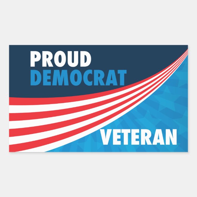 Proud Democrat Veteran Rectangular Sticker (Front)