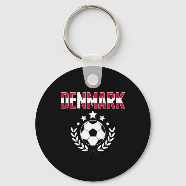 Proud Denmark Soccer Fans Jersey - Support Danish  Key Ring (Front)