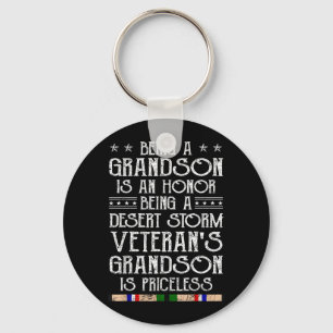 Proud Desert Veteran Grandson Gulf War Family Key Ring