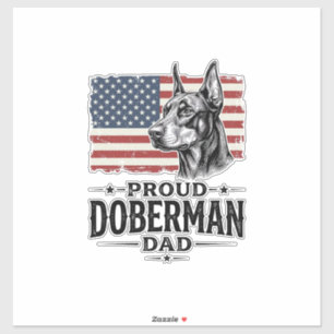 Proud Doberman Dad Vintage Flag Vector Design_1