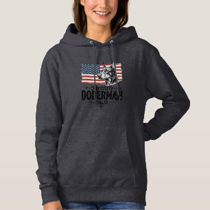 Proud Doberman Dad Vintage Flag Vector Design_1 Hoodie