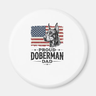 Proud Doberman Dad Vintage Flag Vector Design_1 Magnet