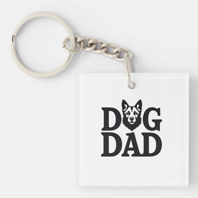 Proud Dog Dad Apparel & Accessories Key Ring (Front)