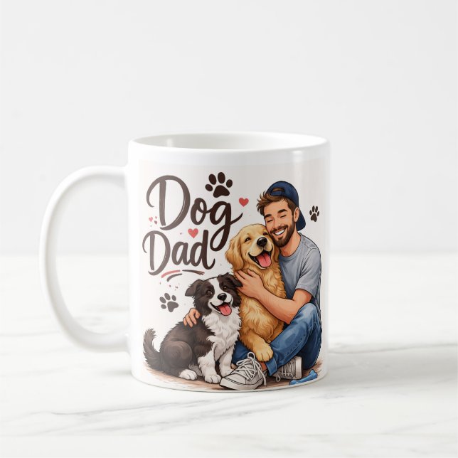 Proud Dog Dad Coffee Mug – Cute Dog Lover Gift (Left)