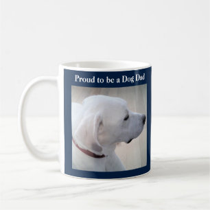 Proud Dog Dad Cute White Labrador Mix Dog Profile  Coffee Mug