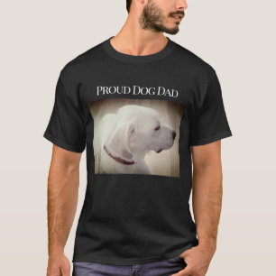 Proud Dog Dad Cute White Labrador Mix Dog Profile T-Shirt