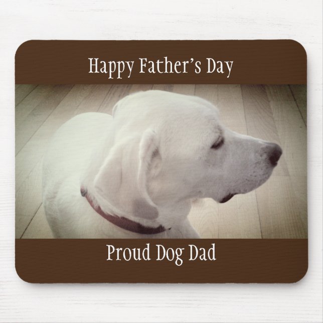 Proud Dog Dad Dark Brown Mouse Pad (Front)