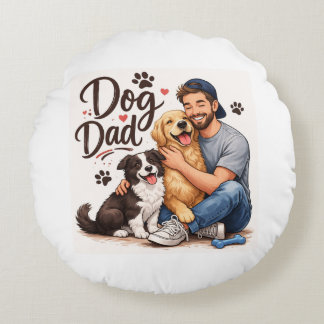 Proud Dog Dad Throw Pillow – Cute Dog Lover Home D