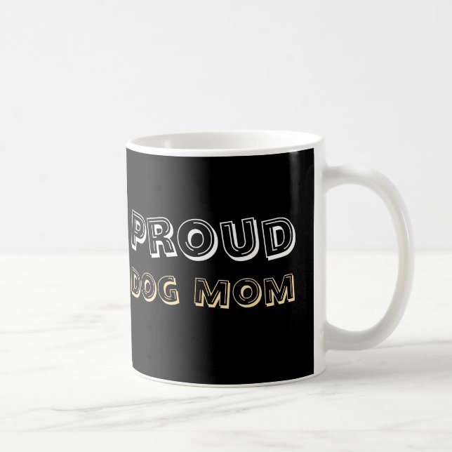 Proud Dog Mom Paw Print Minimal Design Coffee Mug (Right)