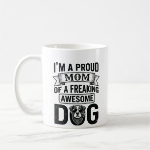 Proud Dog Mom Vintage Engraving Vector Design_1 Coffee Mug